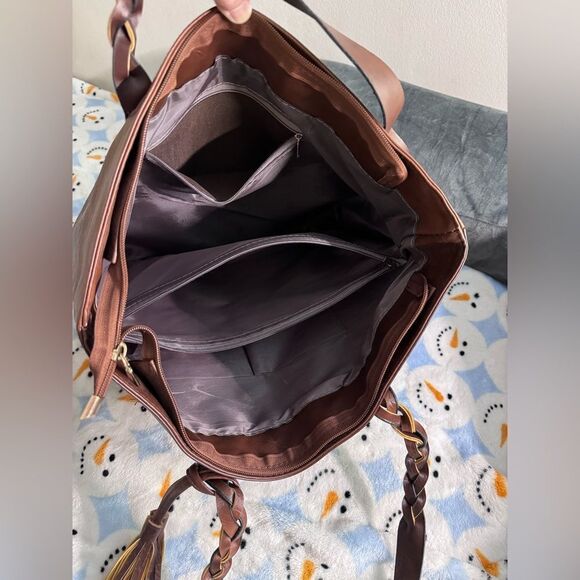 Vintage Tassel Tote Bag, Large Capacity Braided Shoulder Strap Bag - Picture 6 of 12